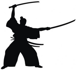 Abstract vector illustration of samurai